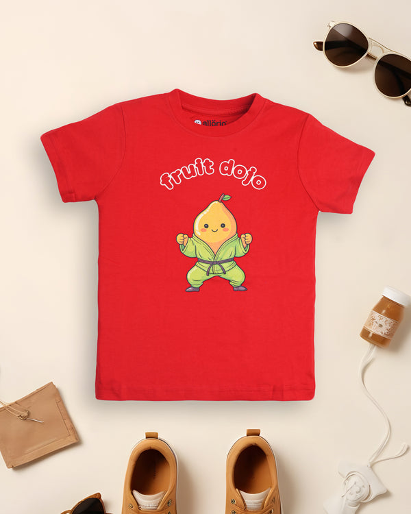 Pear Fruit Print Premium Red T-Shirt For Boys