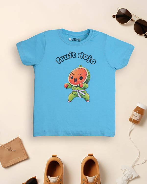 Melon Fruit Print Premium Light Blue T-Shirt For Girls