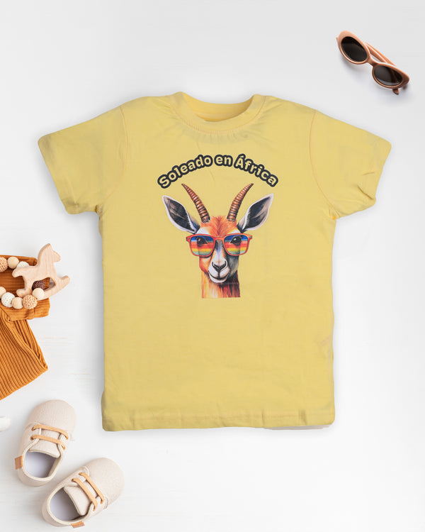 Gazelle Print Premium Yellow T-Shirt For Boys