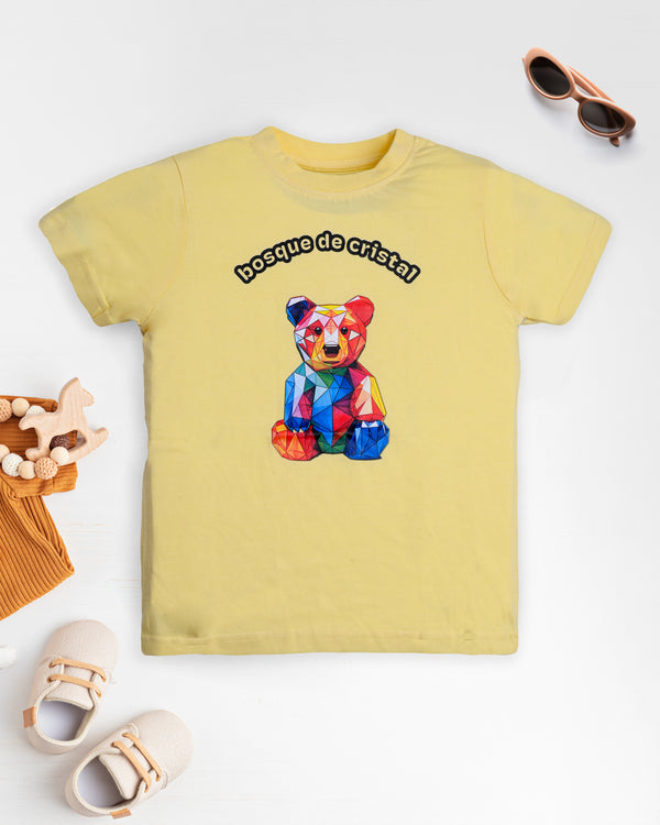 Bear Print Premium Yellow T-Shirt For Boys