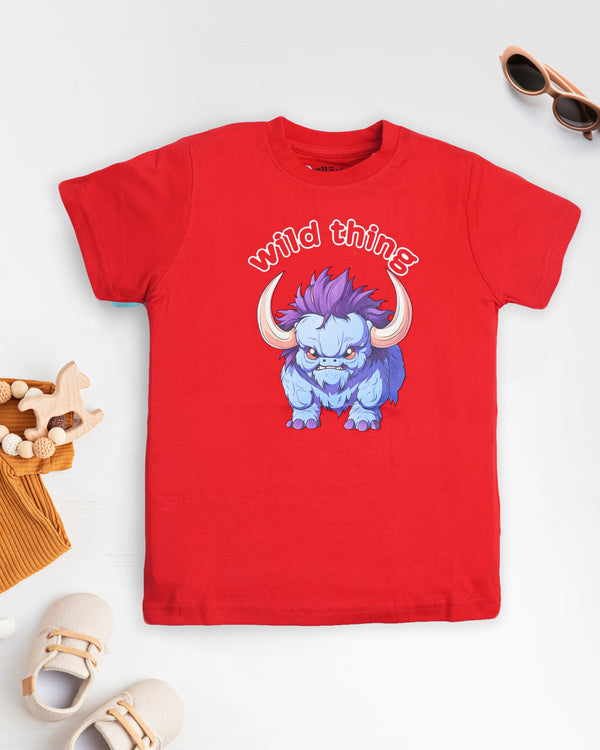 Bull Print Premium Red T-Shirt For Boys