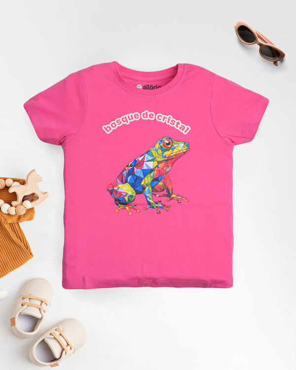 Frog Print Premium Pink T-Shirt For Girls