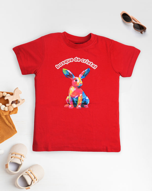 Rabbit Print Premium Red T-Shirt For Boys