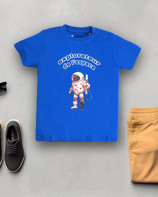 Astronaut Print Premium Blue T-Shirt For Boys