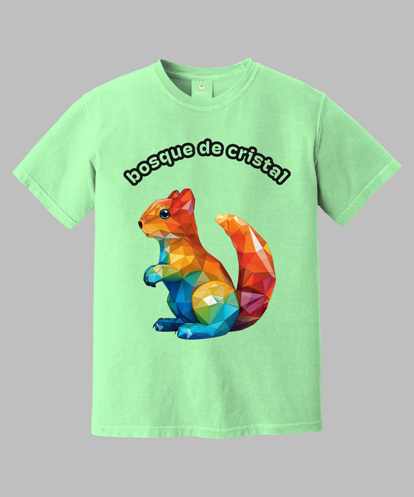 Squirrel Print Premium Light Green T-Shirt For Girls