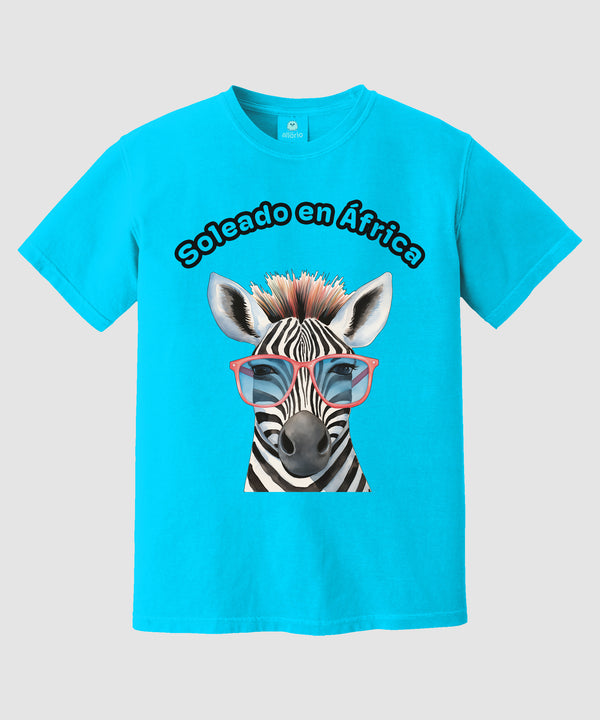 Zebra Print Premium Light Blue T-Shirt For Girls